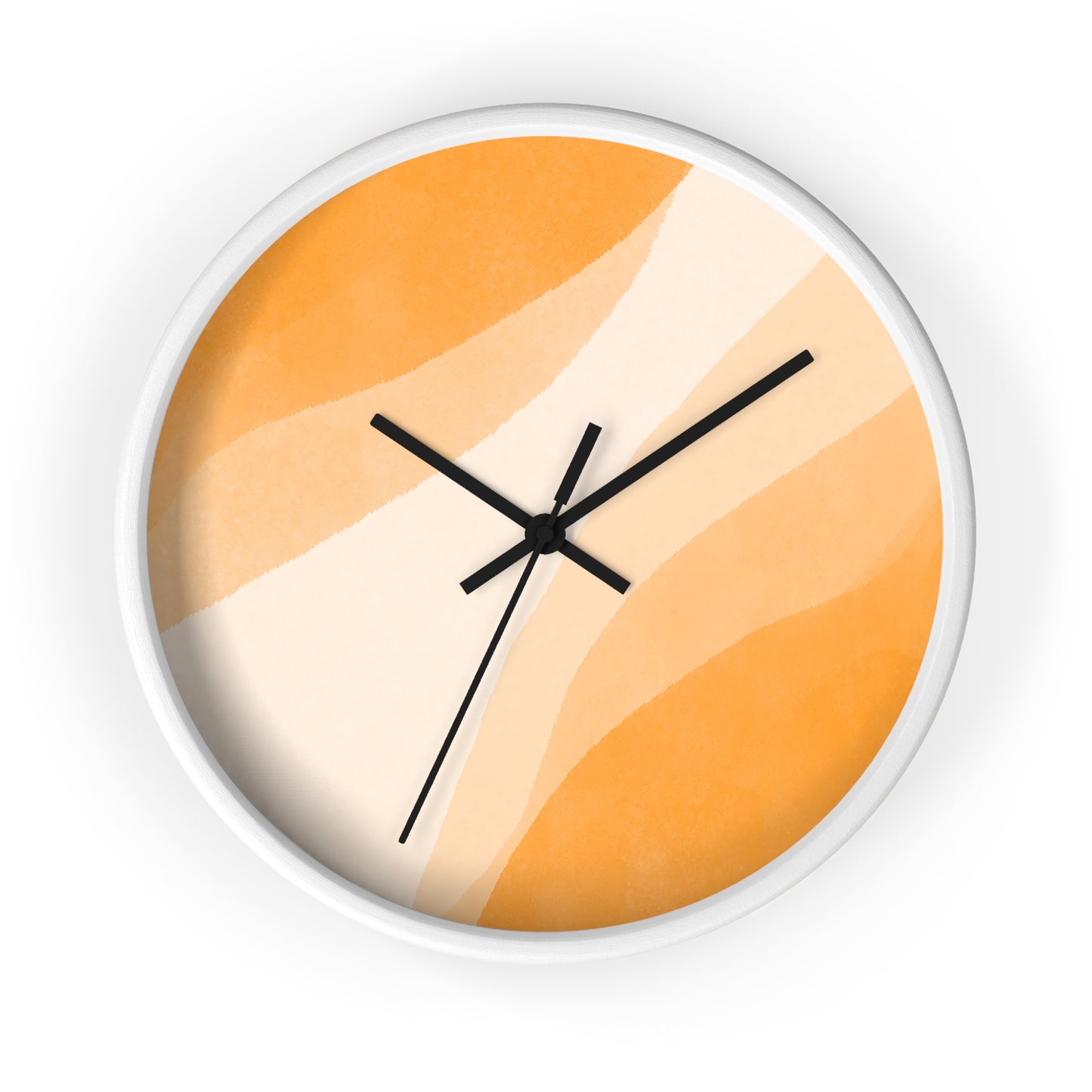 Orange Creamsicle Wall Clock - Select from Black, White or Natural Wood Color
