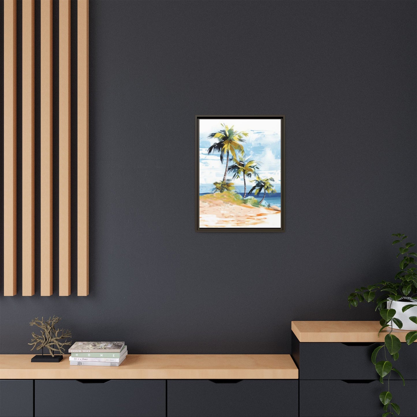 Tropical Retreat Framed Matte Canvas Art - Multiple Frame Colors & Size Options
