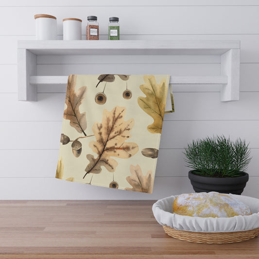 Oak Leaves Printed Tea Towels - 100% Cotton Twill, 18" x 30"