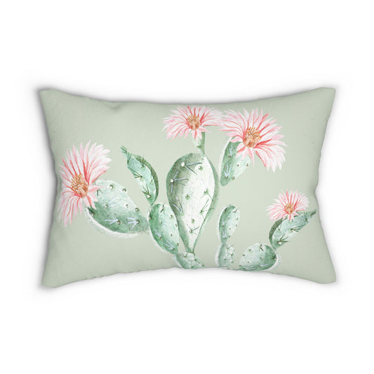 Cactus Flower Printed  Lumbar Pillow with Insert (20" x 14") - Includes insert and zipper closure