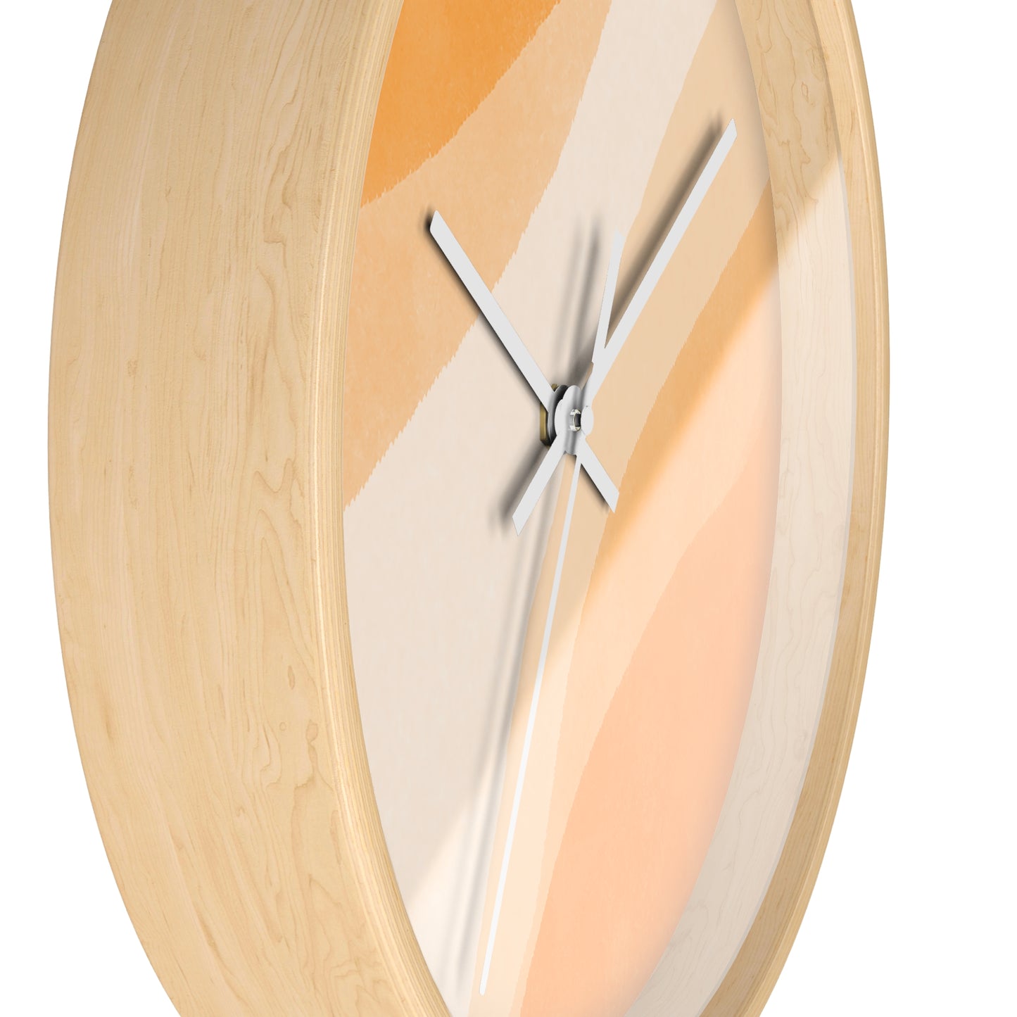 Orange Creamsicle Wall Clock - Select from Black, White or Natural Wood Color