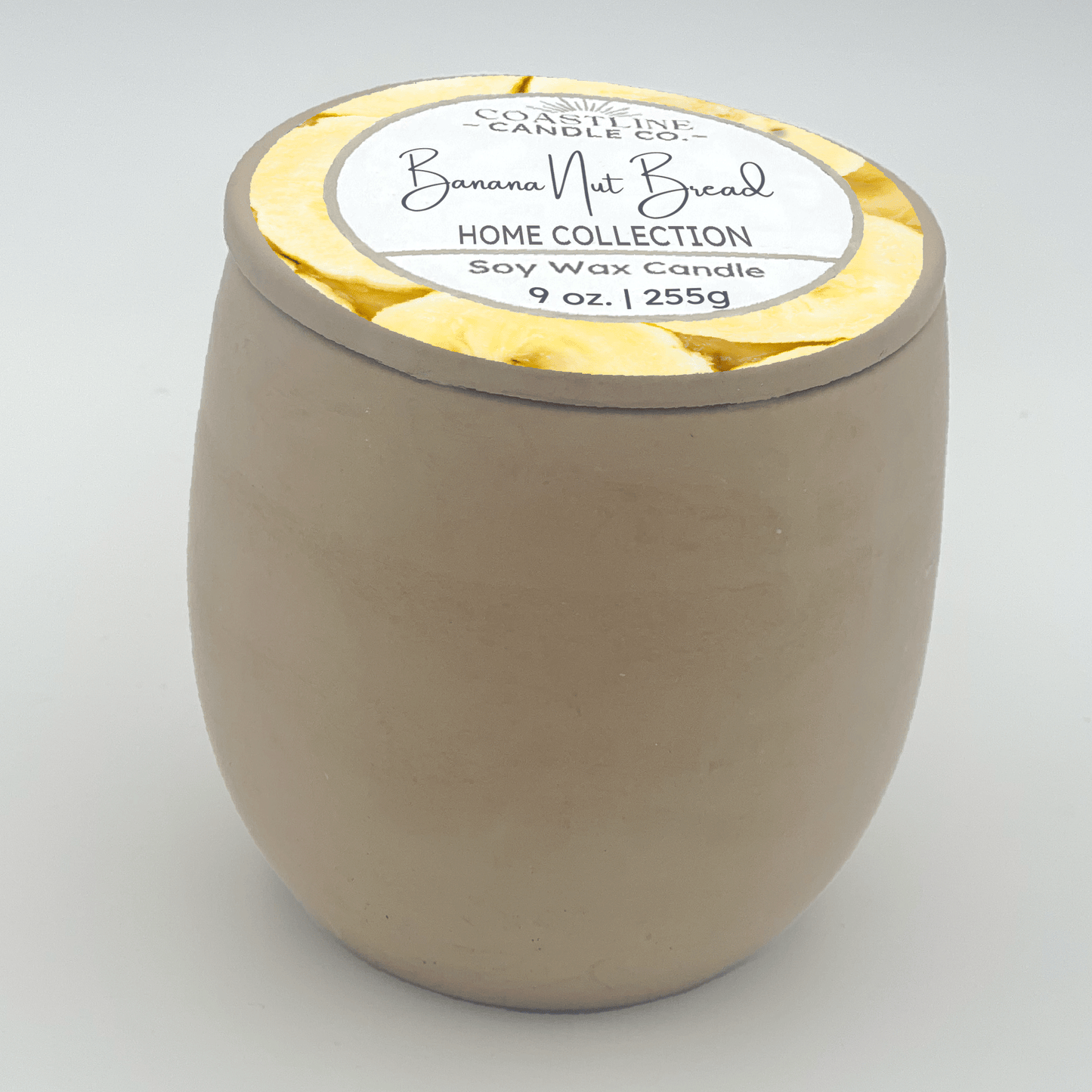 Banana Nut Bread Soy Wax Candle - Home Collection in 9 oz. Beige Concrete Jar