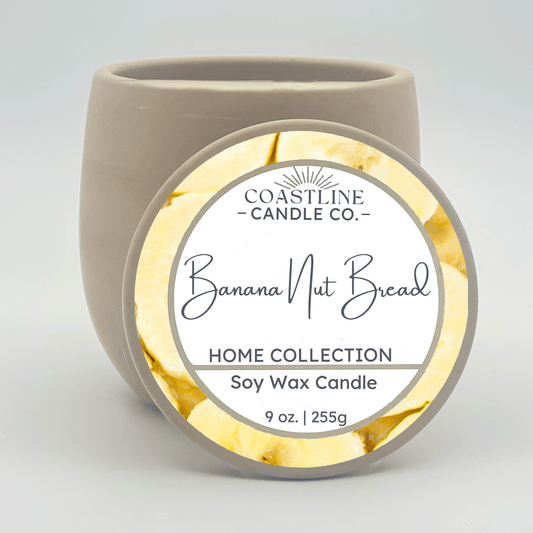 Banana Nut Bread Soy Wax Candle - Home Collection in 9 oz. Beige Concrete Jar