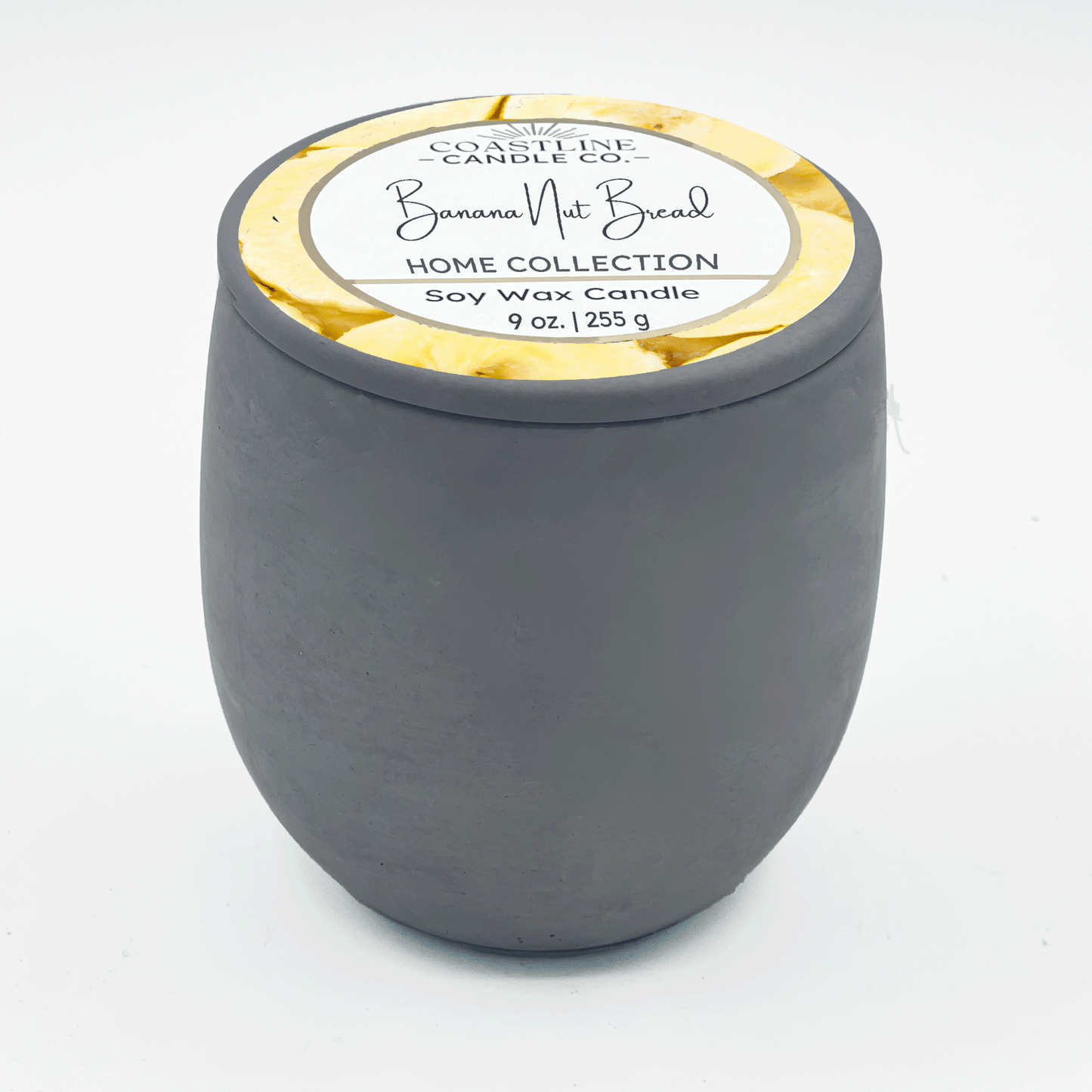 Banana Nut Bread Soy Wax Candle - Home Collection in 9 oz. Gray Concrete Jar