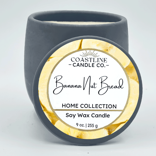 Banana Nut Bread Soy Wax Candle - Home Collection in 9 oz. Gray Concrete Jar