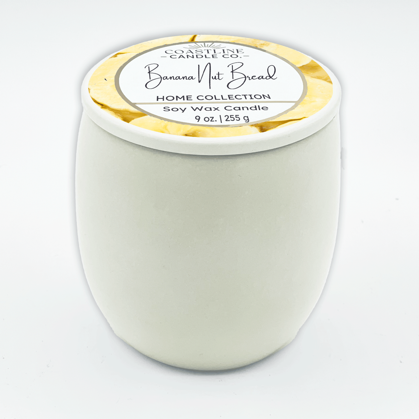 Banana Nut Bread Soy Wax Candle - Home Collection in 9 oz. White Concrete Jar