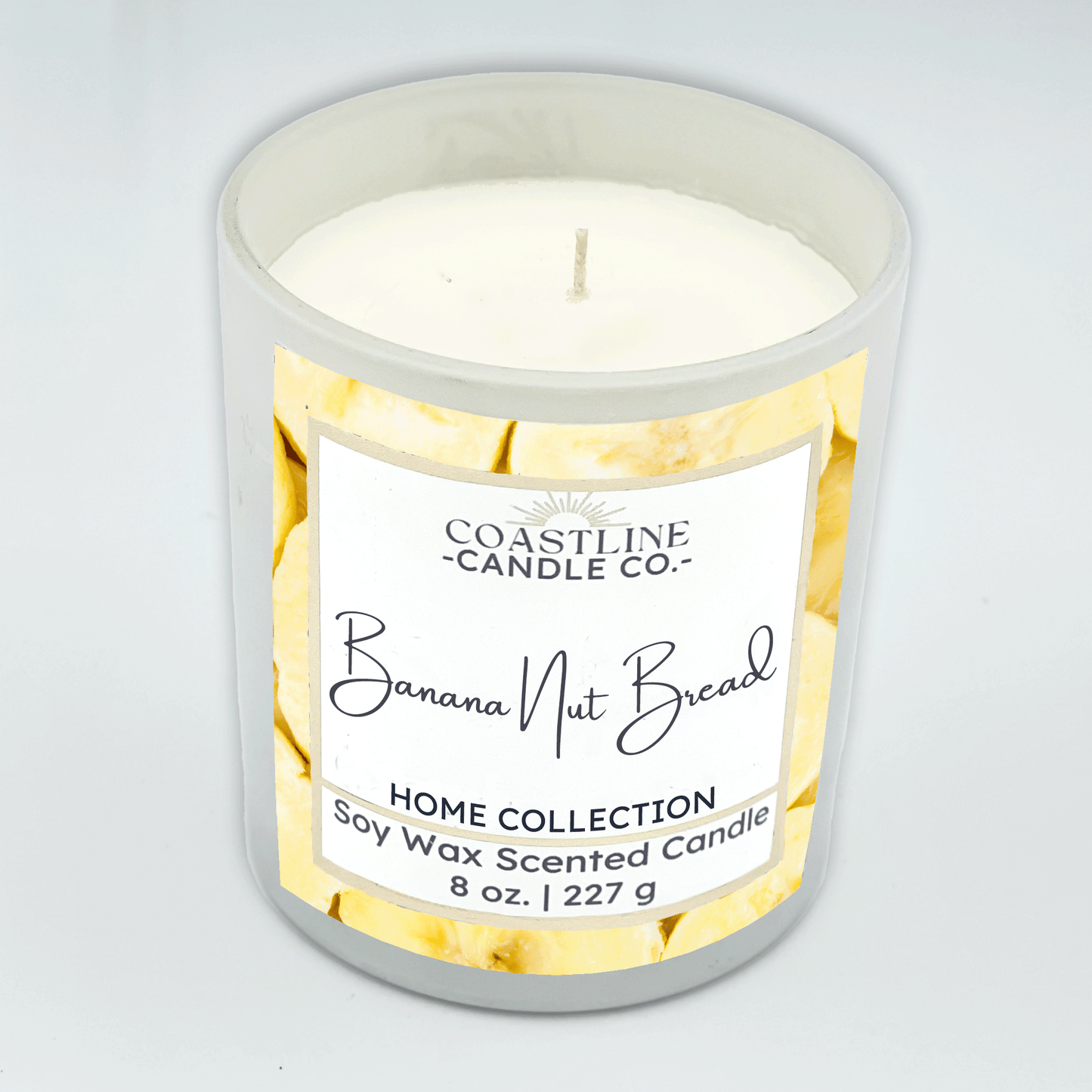 Banana Nut Bread Soy Wax Candle - Home Collection in 8 oz. White Jar