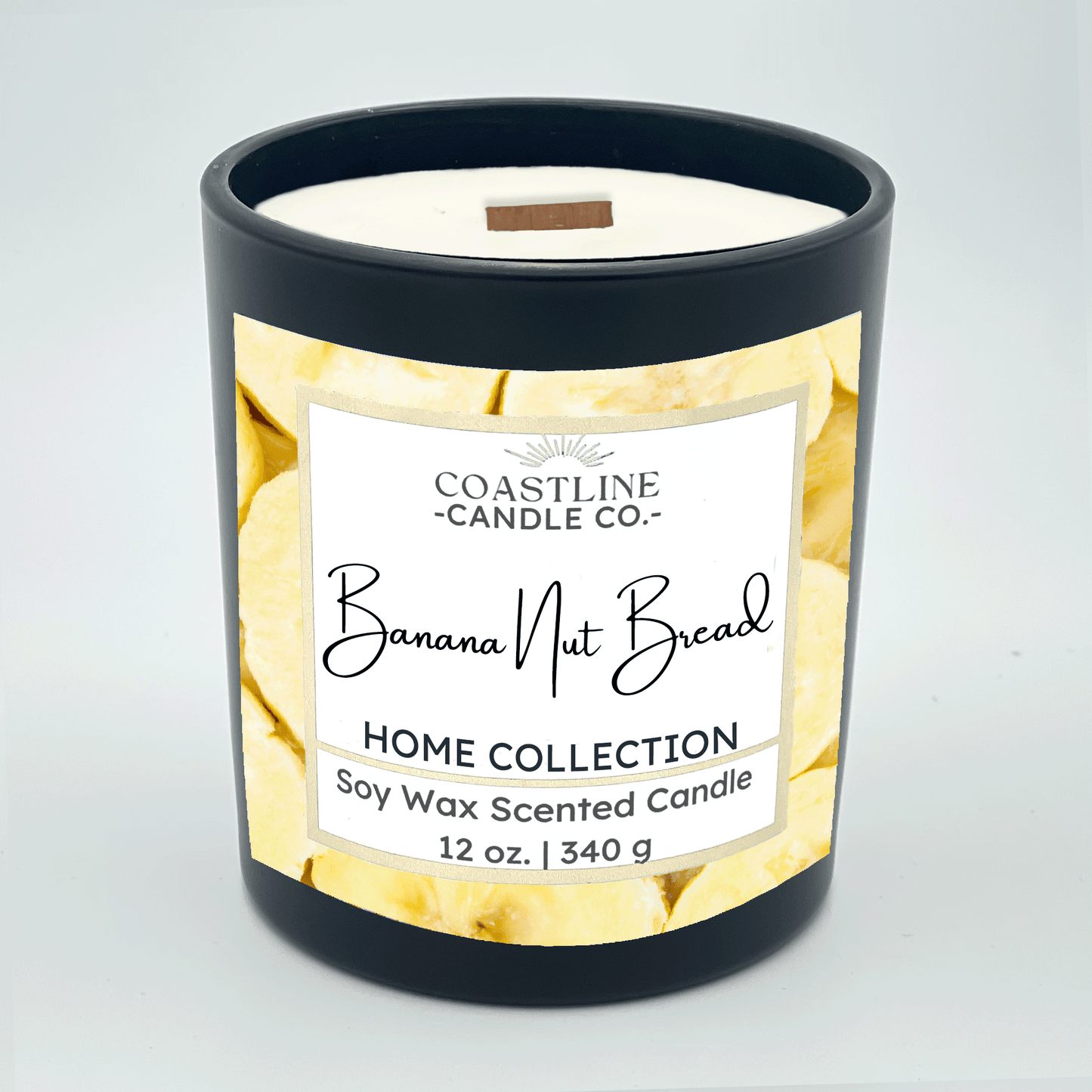 Banana Nut Bread Soy Wax Candle - Home Collection in 12 oz. Black Jar