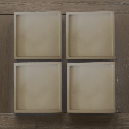 Beige Concrete Coasters - Set of 4