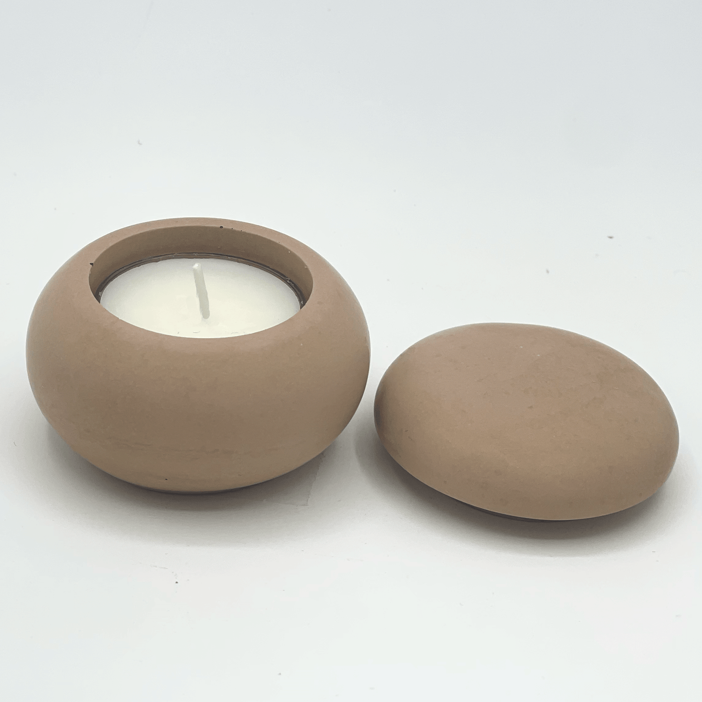 Beige Concrete Tealight Candle Holder