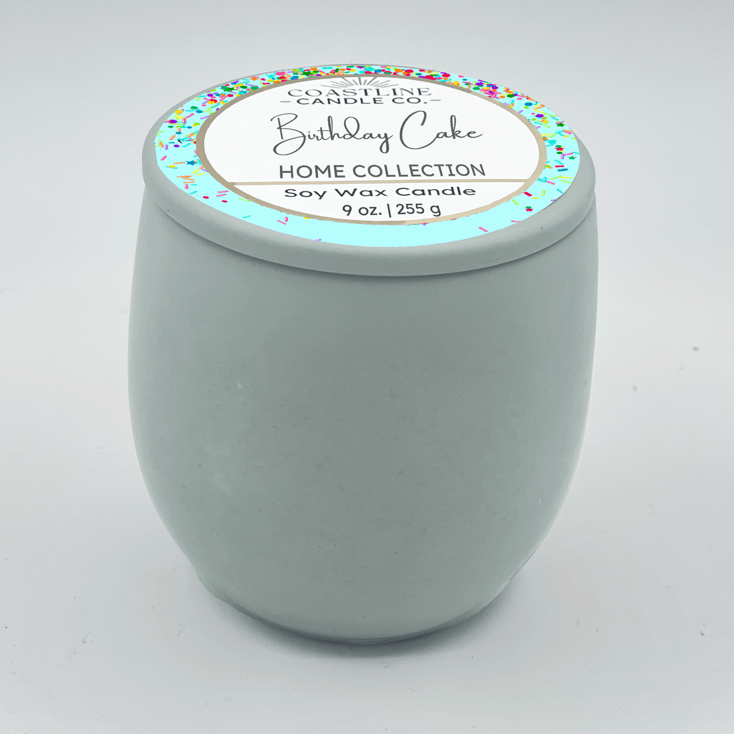 Birthday Cake Soy Wax Candle - Home Collection in 9 oz. Green Concrete Jar