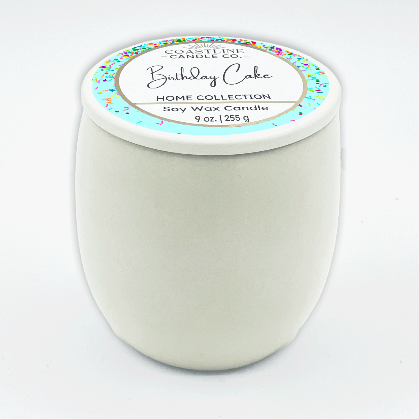 Birthday Cake Soy Wax Candle - Home Collection in 9 oz. White Concrete Jar