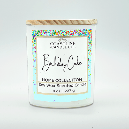 Birthday Cake Soy Wax Candle - Home Collection in 8 oz. White Jar