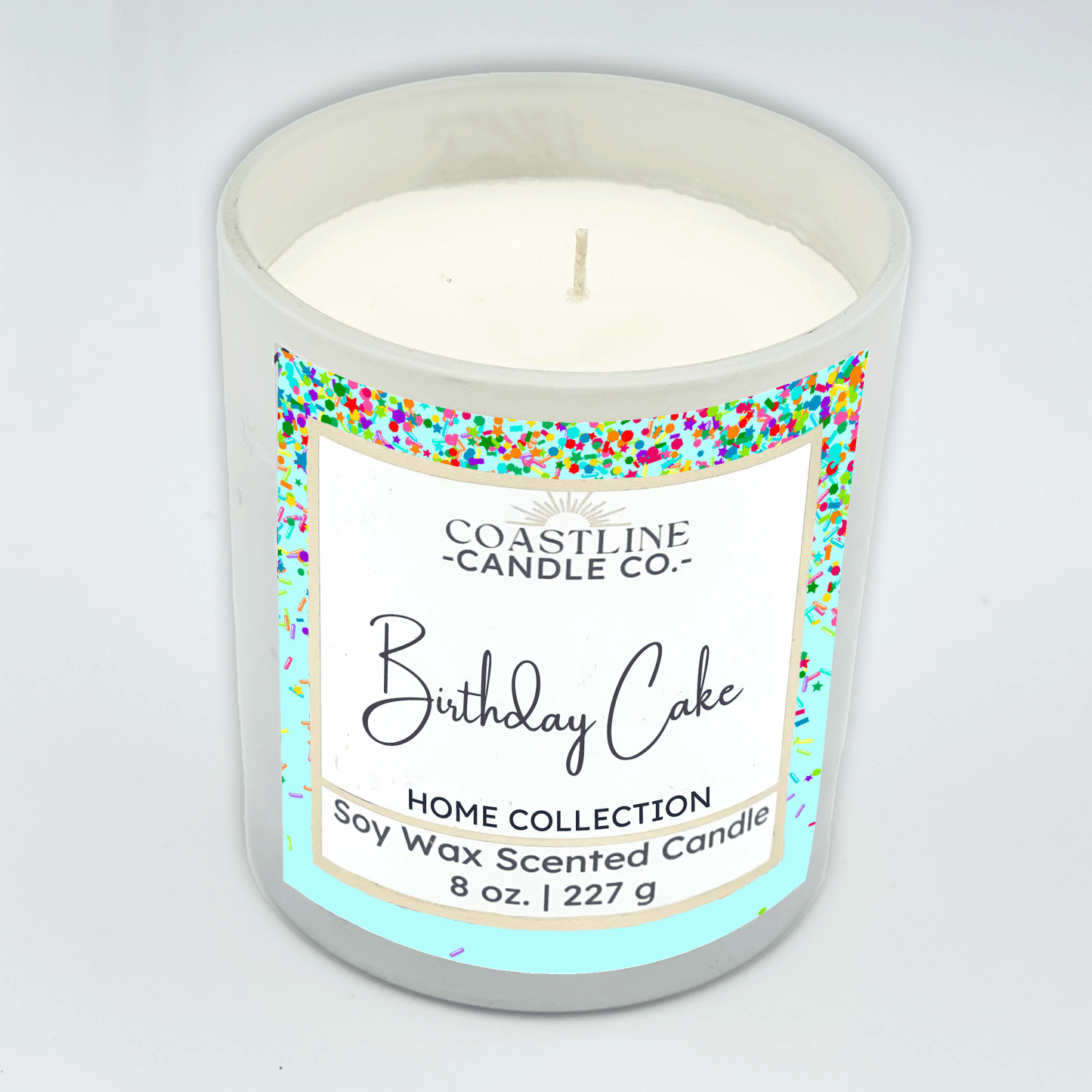 Birthday Cake Soy Wax Candle - Home Collection in 8 oz. White Jar