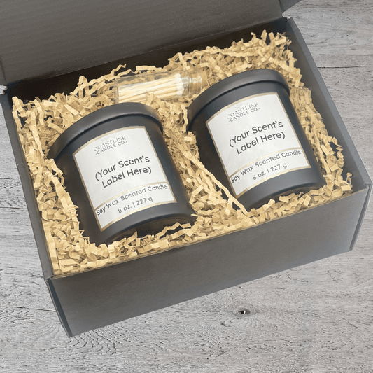 Black 8 oz. Two Jar Gift Set - your choice of scent with match stick bottle