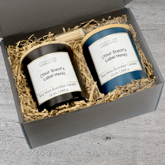 Black & Blue 12 oz. Two Jar Gift Set - your choice of scent with match stick bottle