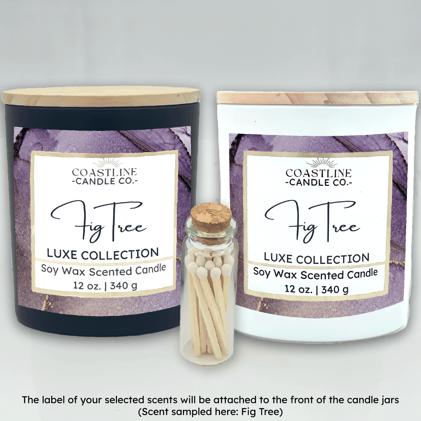 Black & White 12 oz. Two Jar Gift Set - your choice of scent with match stick bottle