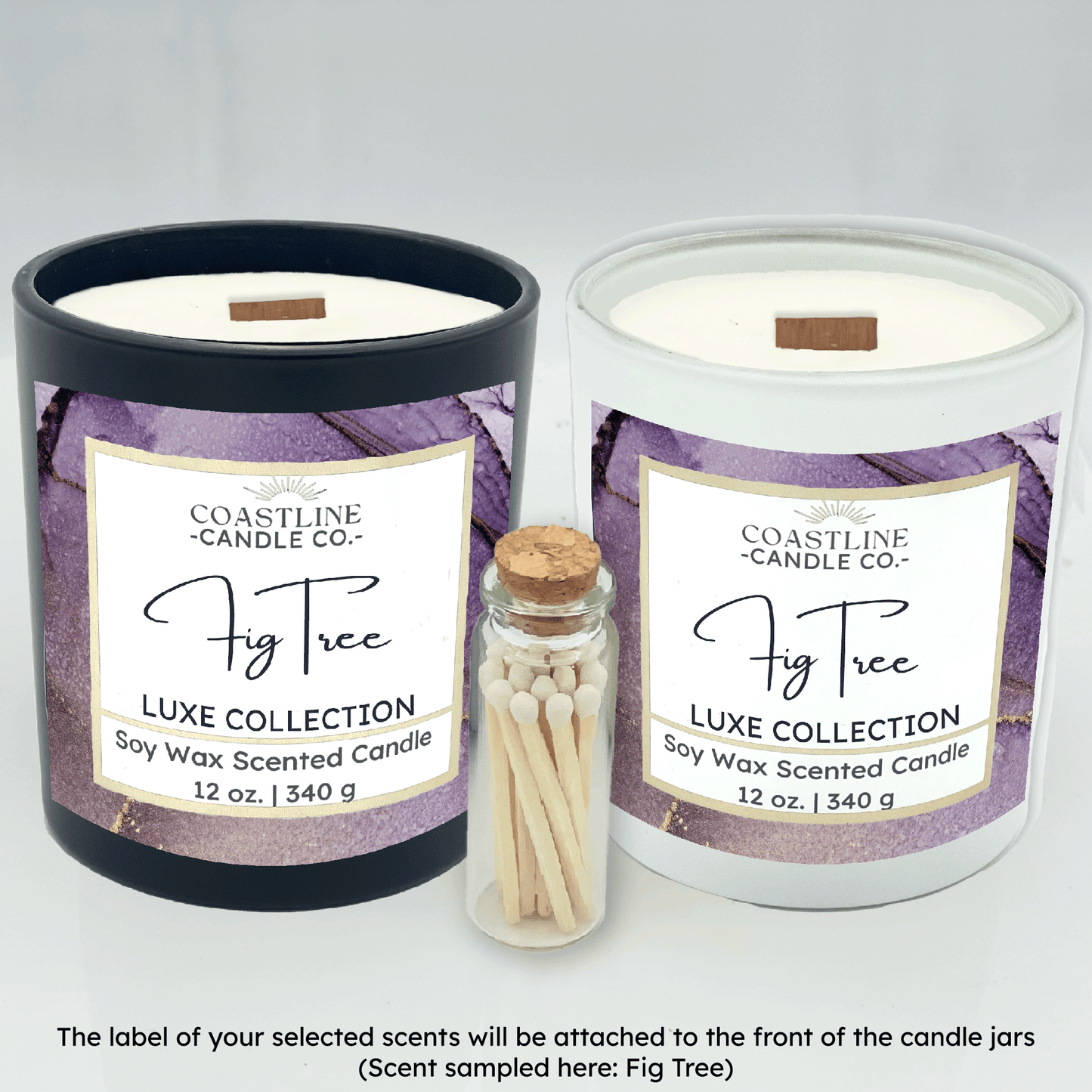 Black & White 12 oz. Two Jar Gift Set - your choice of scent with match stick bottle