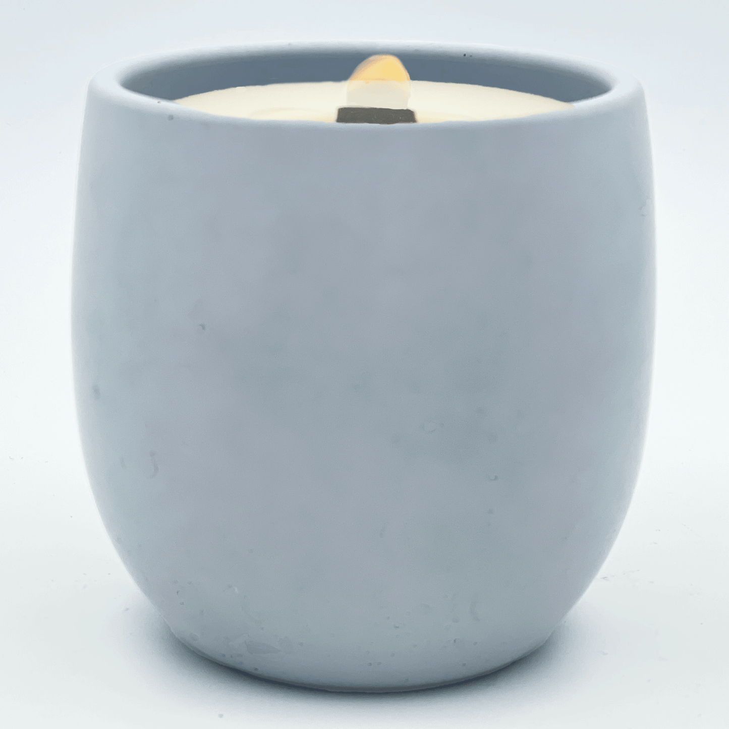 Beachwood Soy Wax Candle - Coastline Collection in 9 oz. Blue Concrete Jar with wood wick