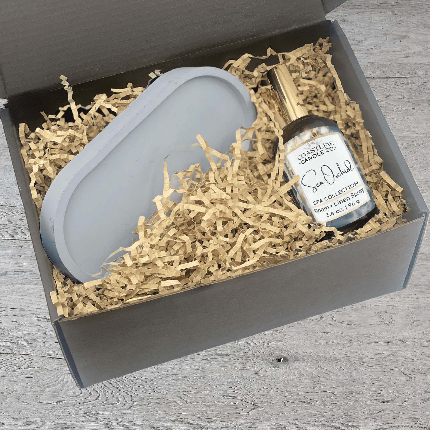 Blue Concrete Tray & Room Spray Gift Set - your choice of scent