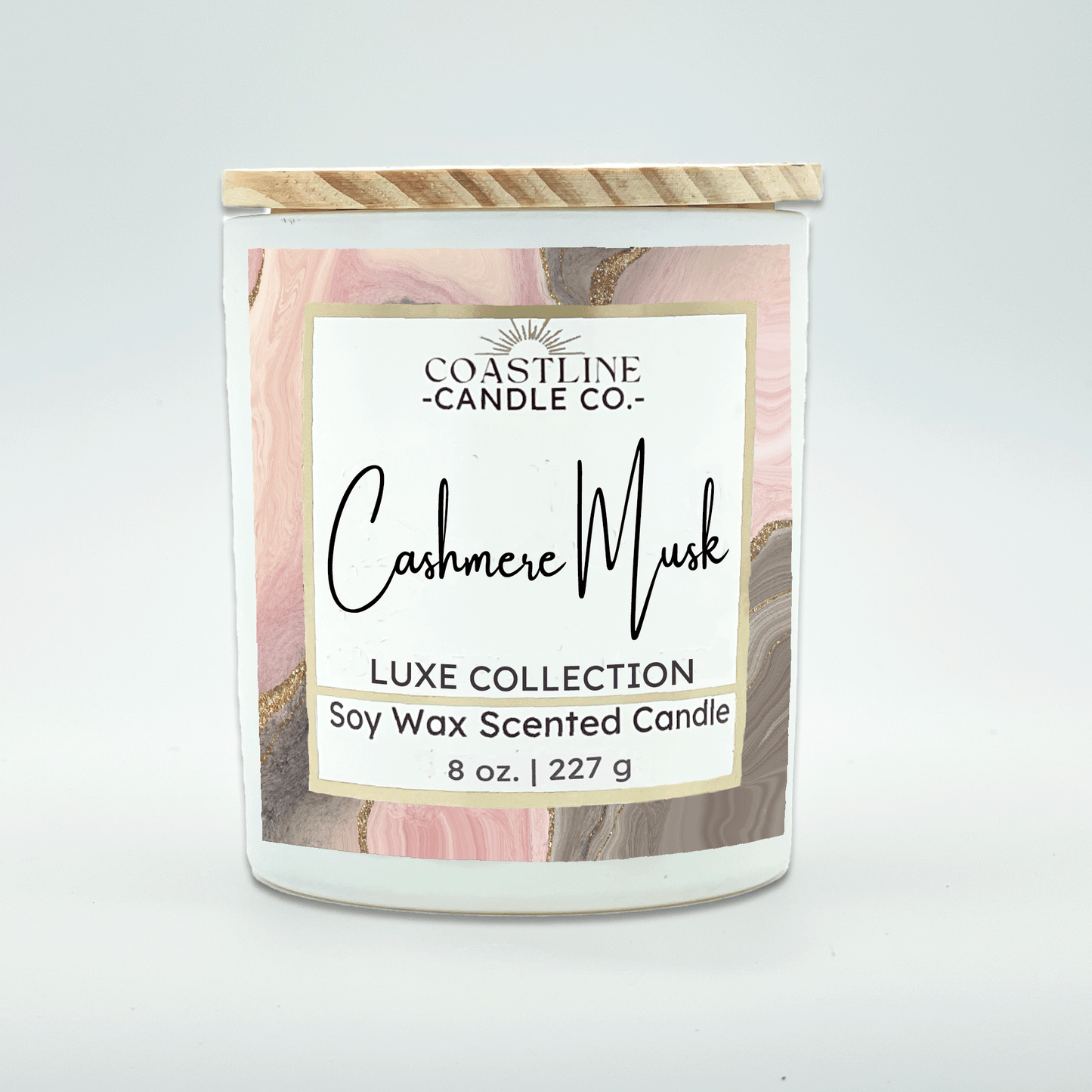 Cashmere Musk Soy Wax Candle - Luxe Collection in 8 oz. White Jar