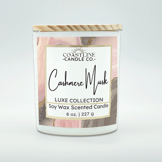 Cashmere Musk Soy Wax Candle - Luxe Collection in 8 oz. White Jar