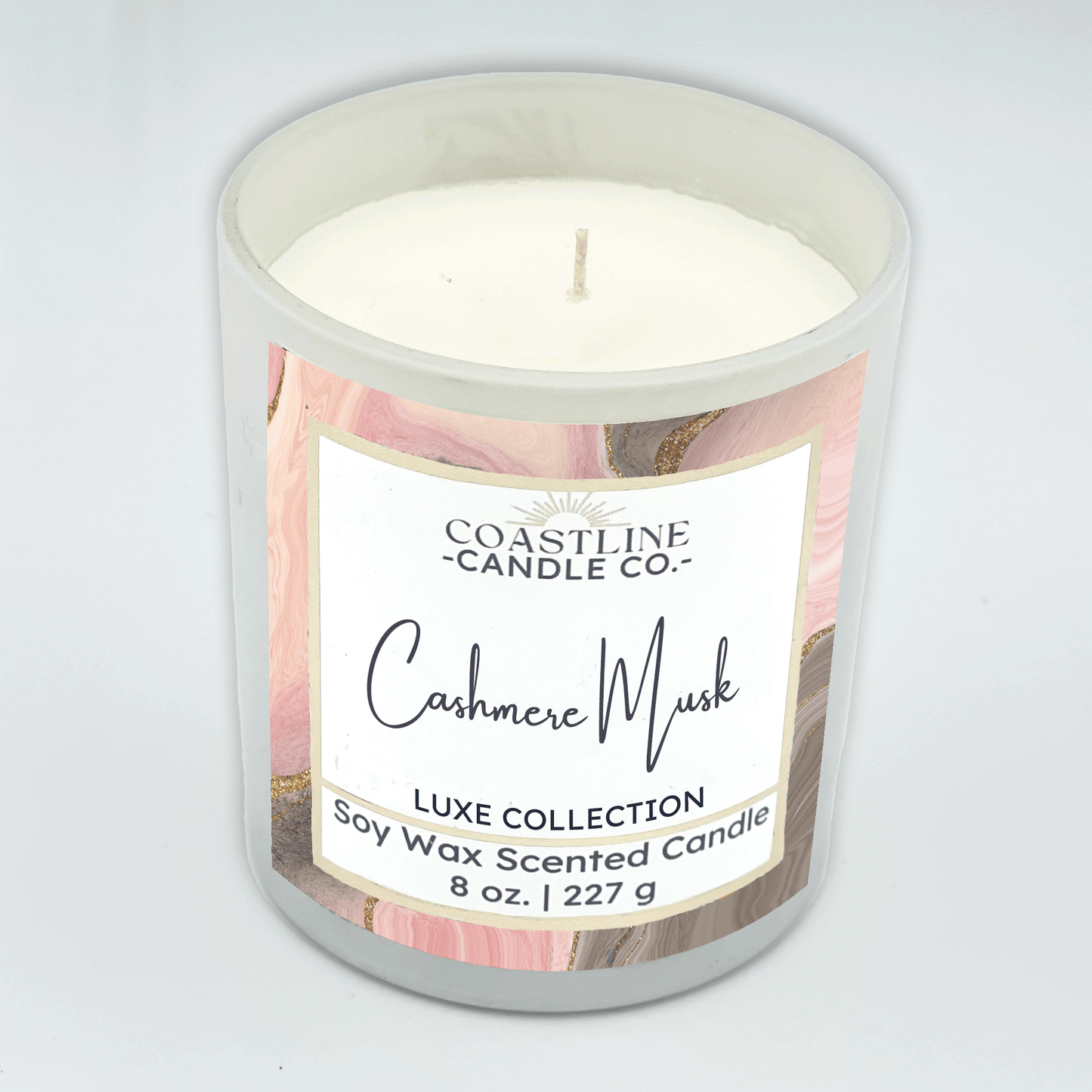 Cashmere Musk Soy Wax Candle - Luxe Collection in 8 oz. White Jar