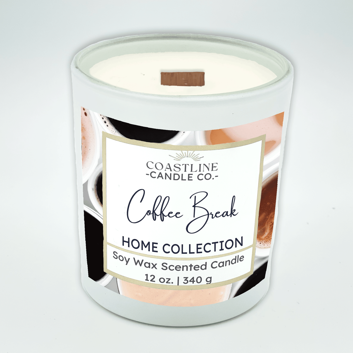 Coffee Break Soy Wax Candle - Home Collection in 12 oz. White Jar