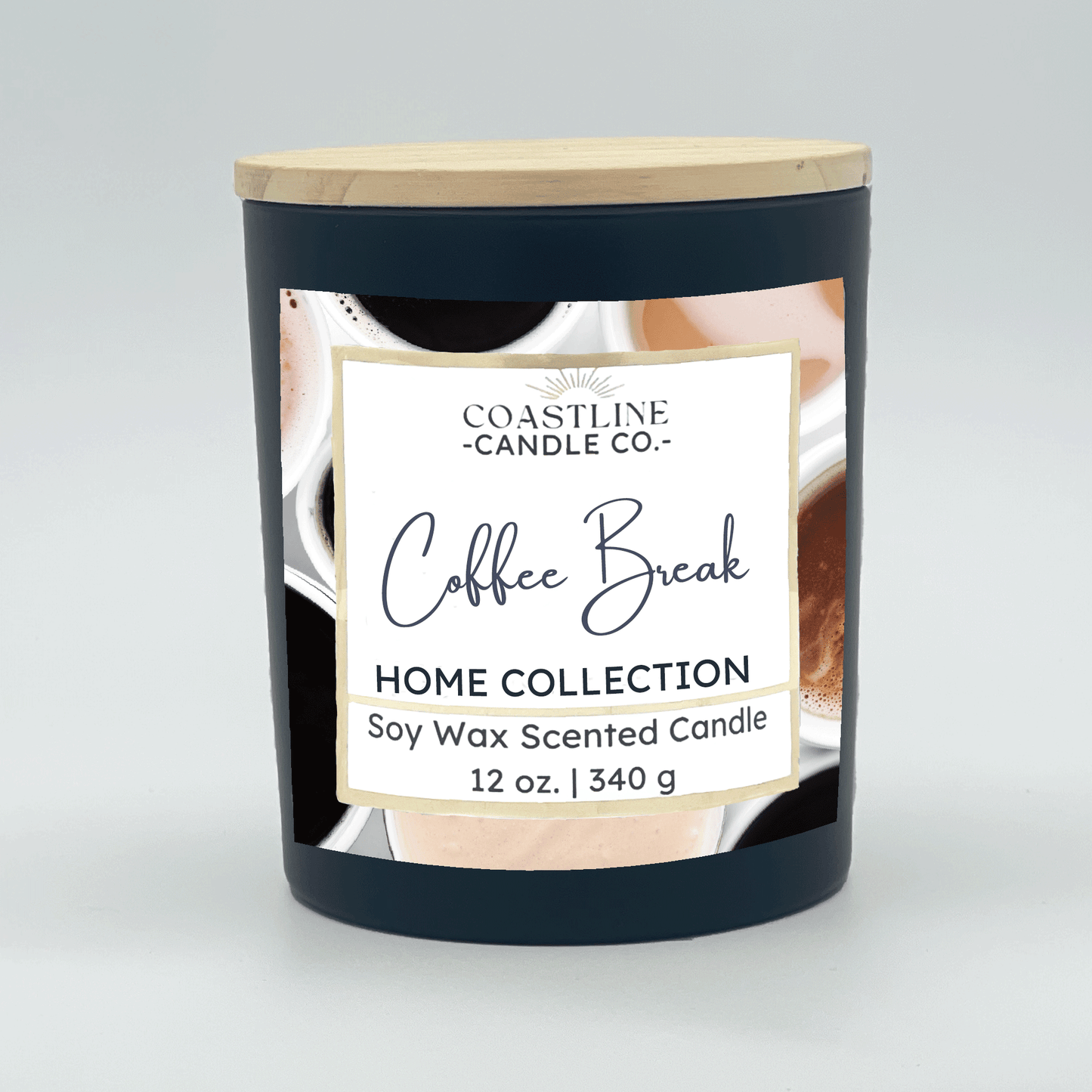 Coffee Break Soy Wax Candle - Home Collection in 12 oz. Black Jar