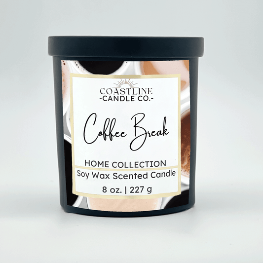 Coffee Break Soy Wax Candle - Home Collection in 8 oz. Black Jar