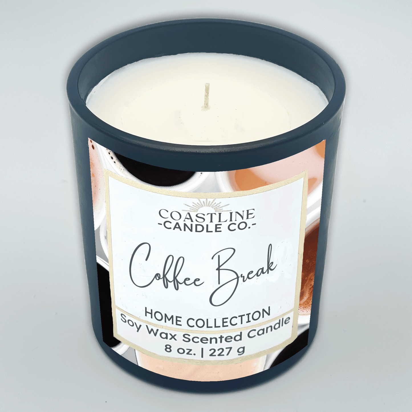 Coffee Break Soy Wax Candle - Home Collection in 8 oz. Black Jar