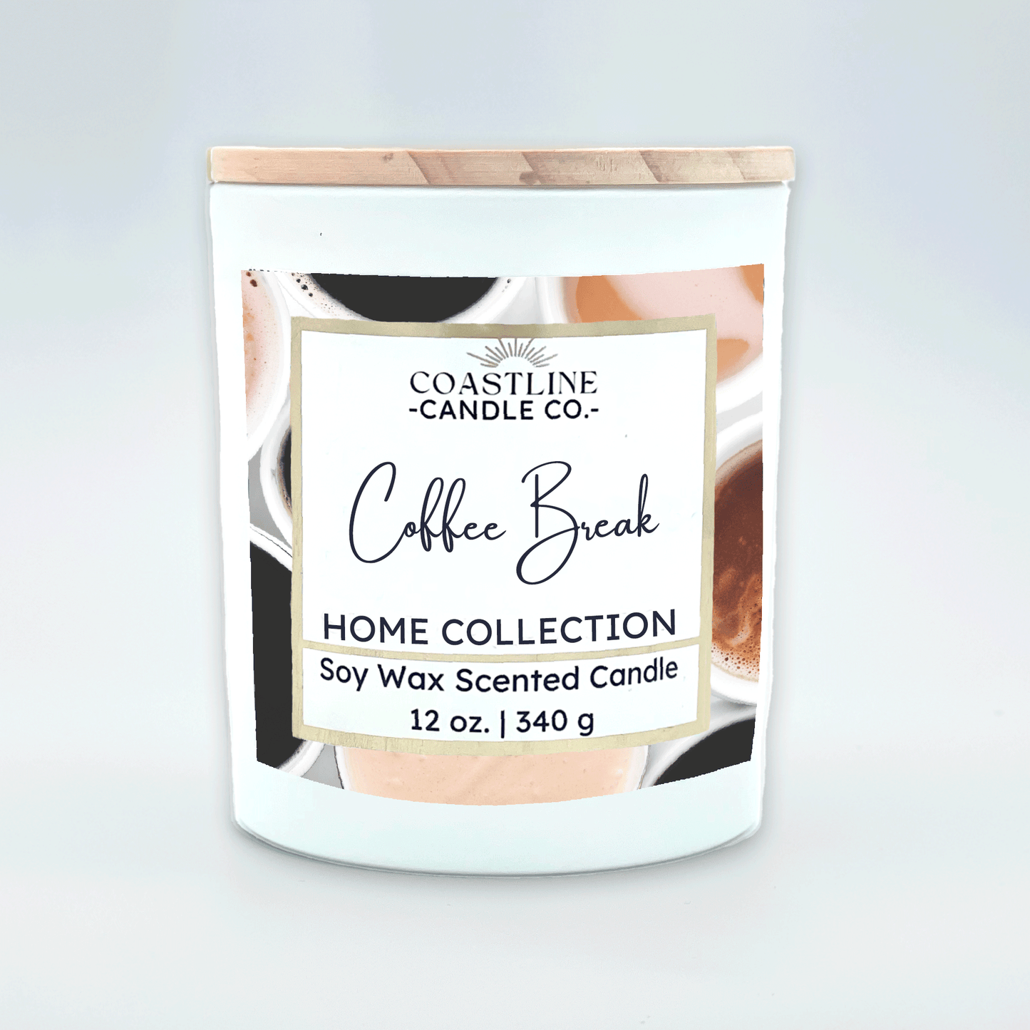 Coffee Break Soy Wax Candle - Home Collection in 12 oz. White Jar