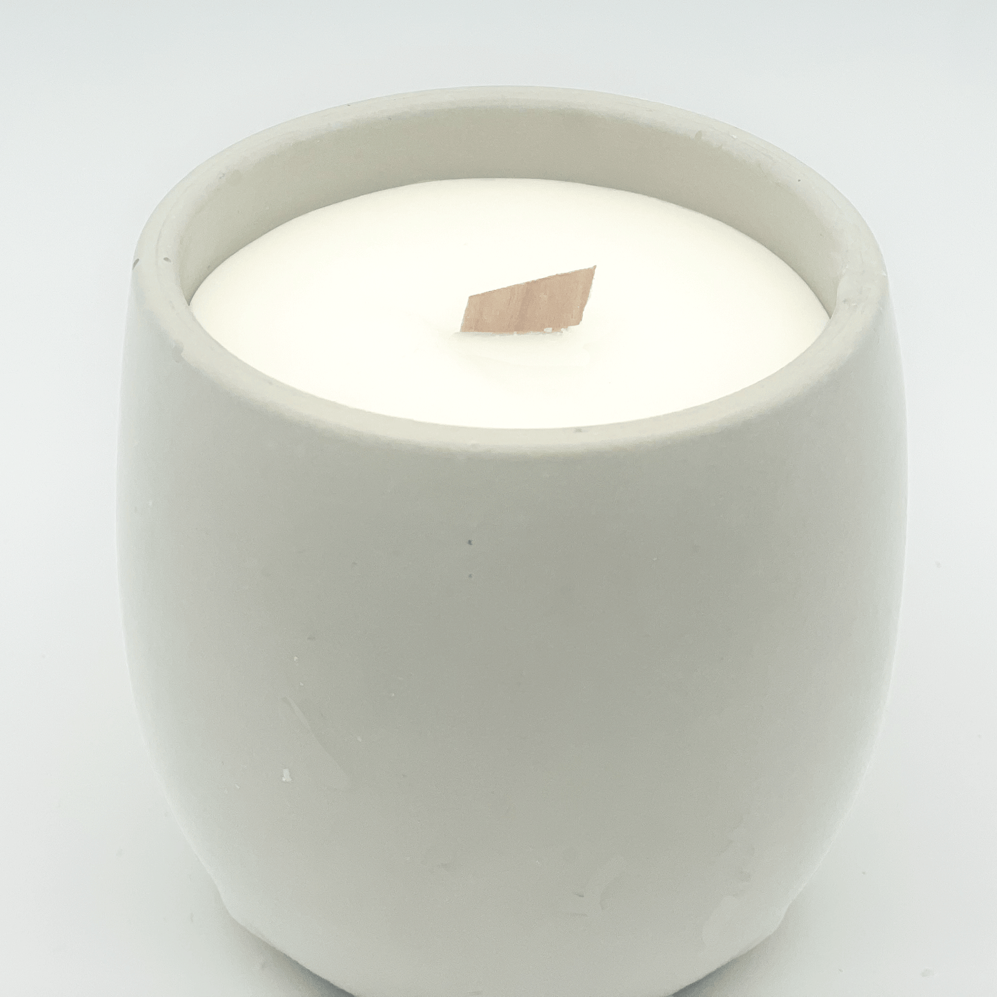 Beachwood Soy Wax Candle - Coastline Collection in 9 oz. White Concrete Jar with wood wick