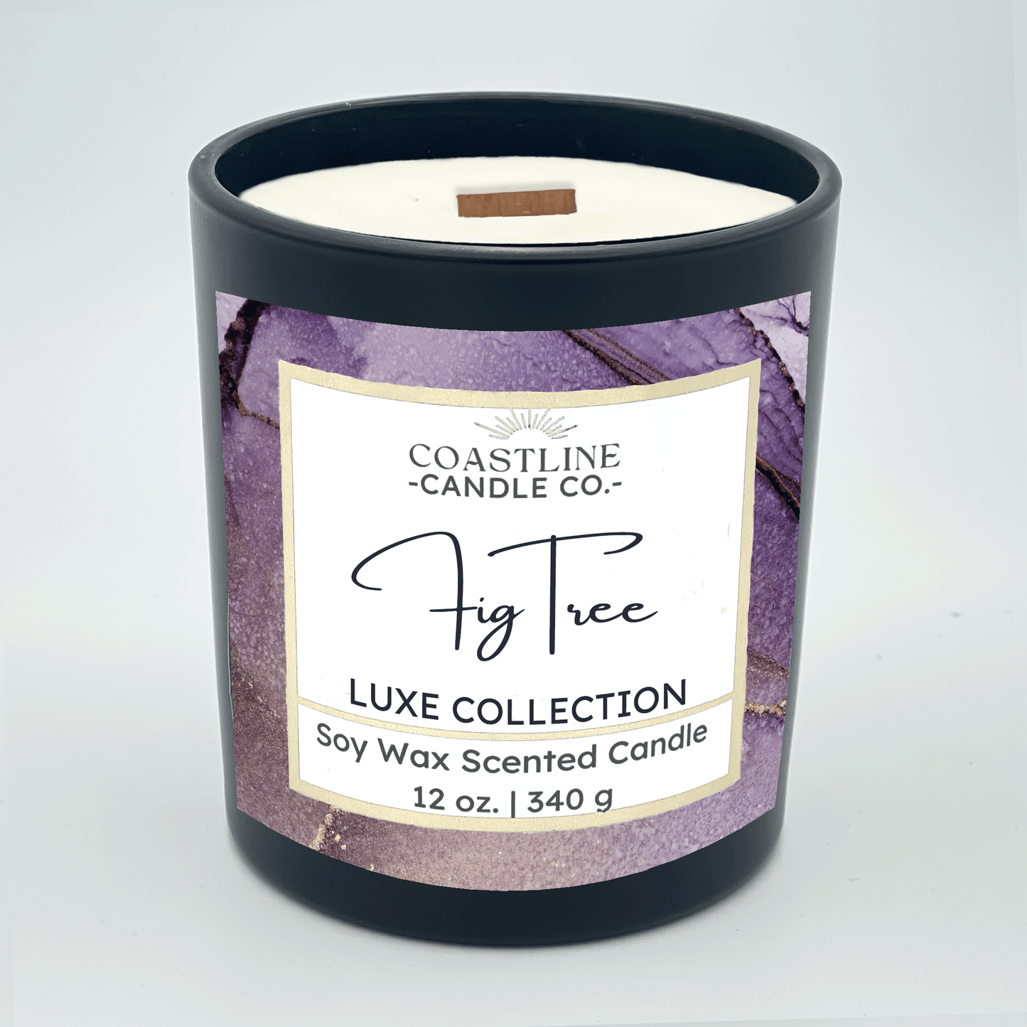 Fig Tree Soy Wax Candle - Luxe Collection in 12 oz. Black Jar