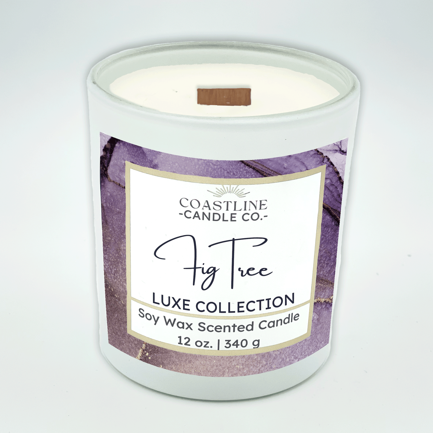 Fig Tree Soy Wax Candle - Luxe Collection in 12 oz. White Jar