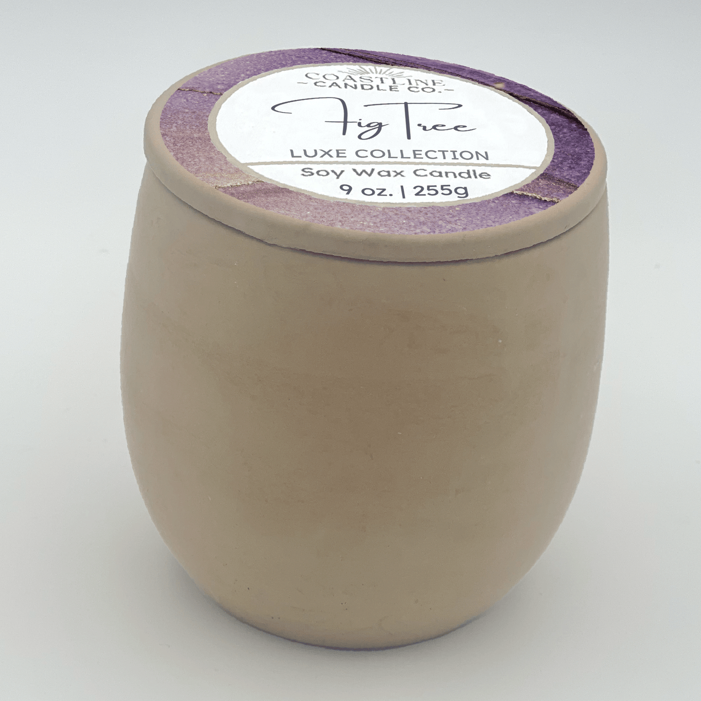 Fig Tree Soy Wax Candle - Luxe Collection in 9 oz. Beige Concrete Jar