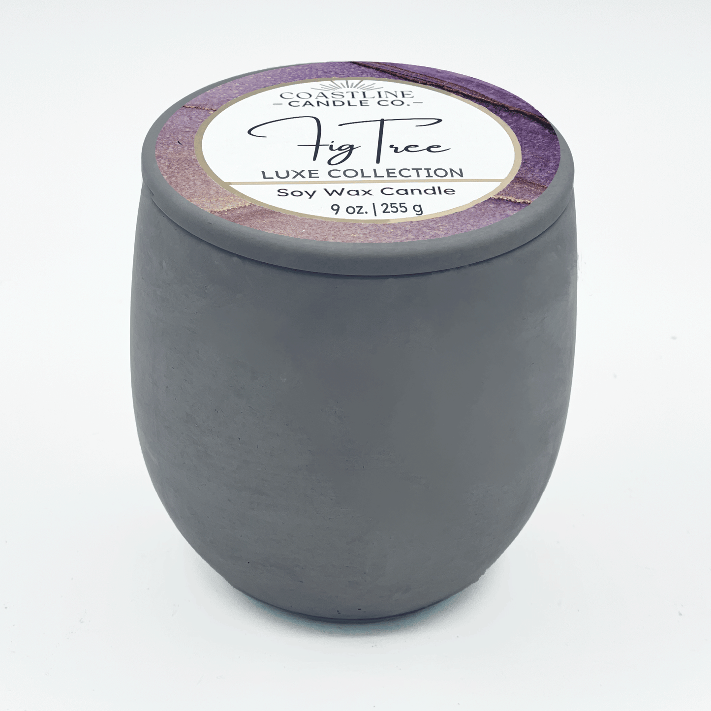 Fig Tree Soy Wax Candle - Luxe Collection in 9 oz. Gray Concrete Jar