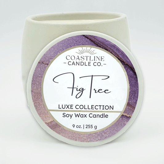 Fig Tree Soy Wax Candle - Luxe Collection in 9 oz. White Concrete Jar