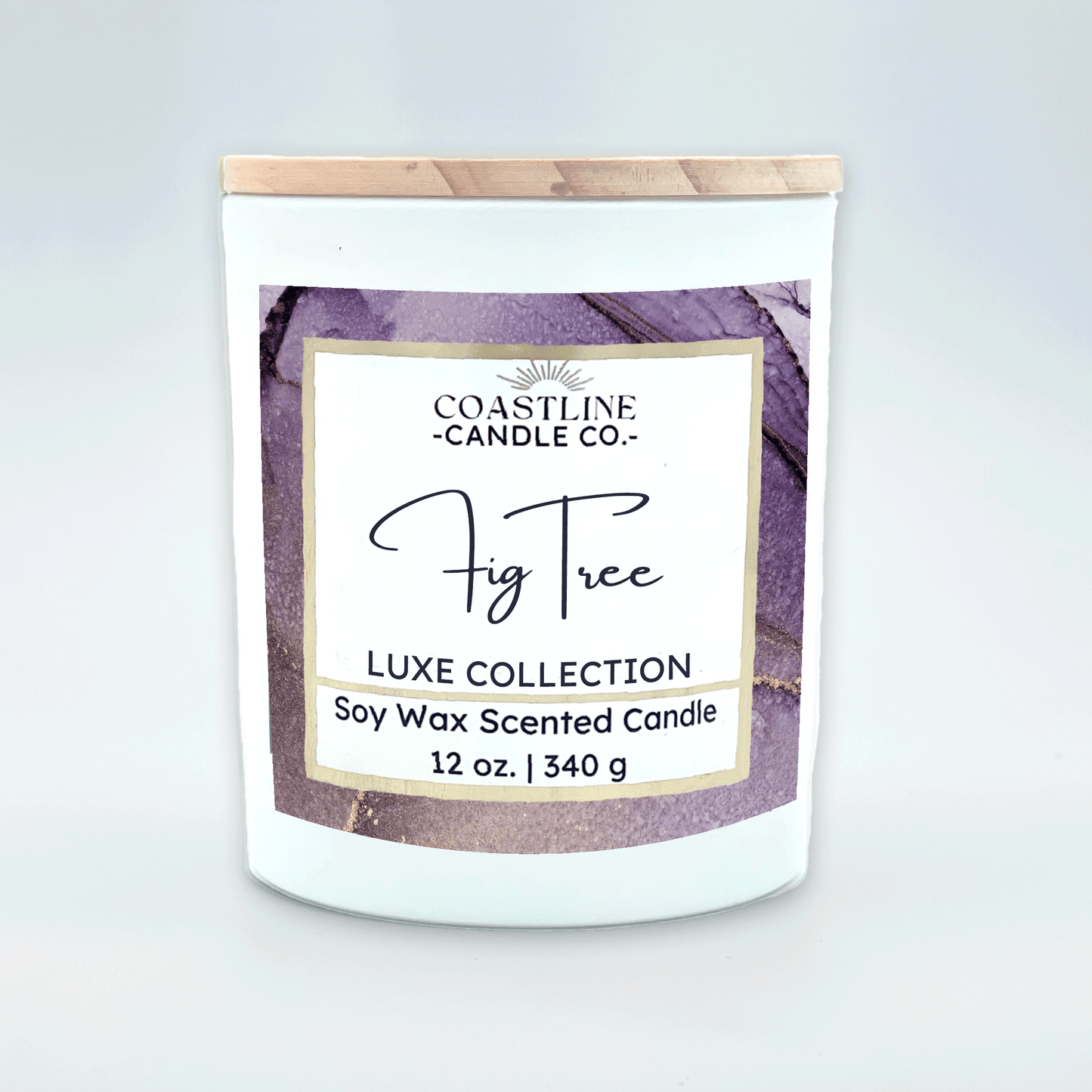 Fig Tree Soy Wax Candle - Luxe Collection in 12 oz. White Jar