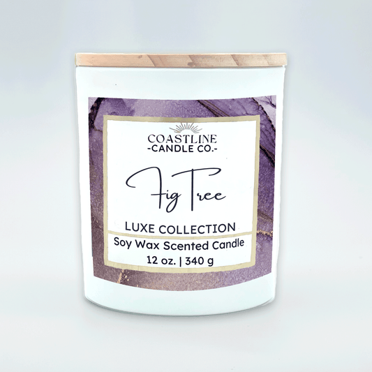 Fig Tree Soy Wax Candle - Luxe Collection in 12 oz. White Jar