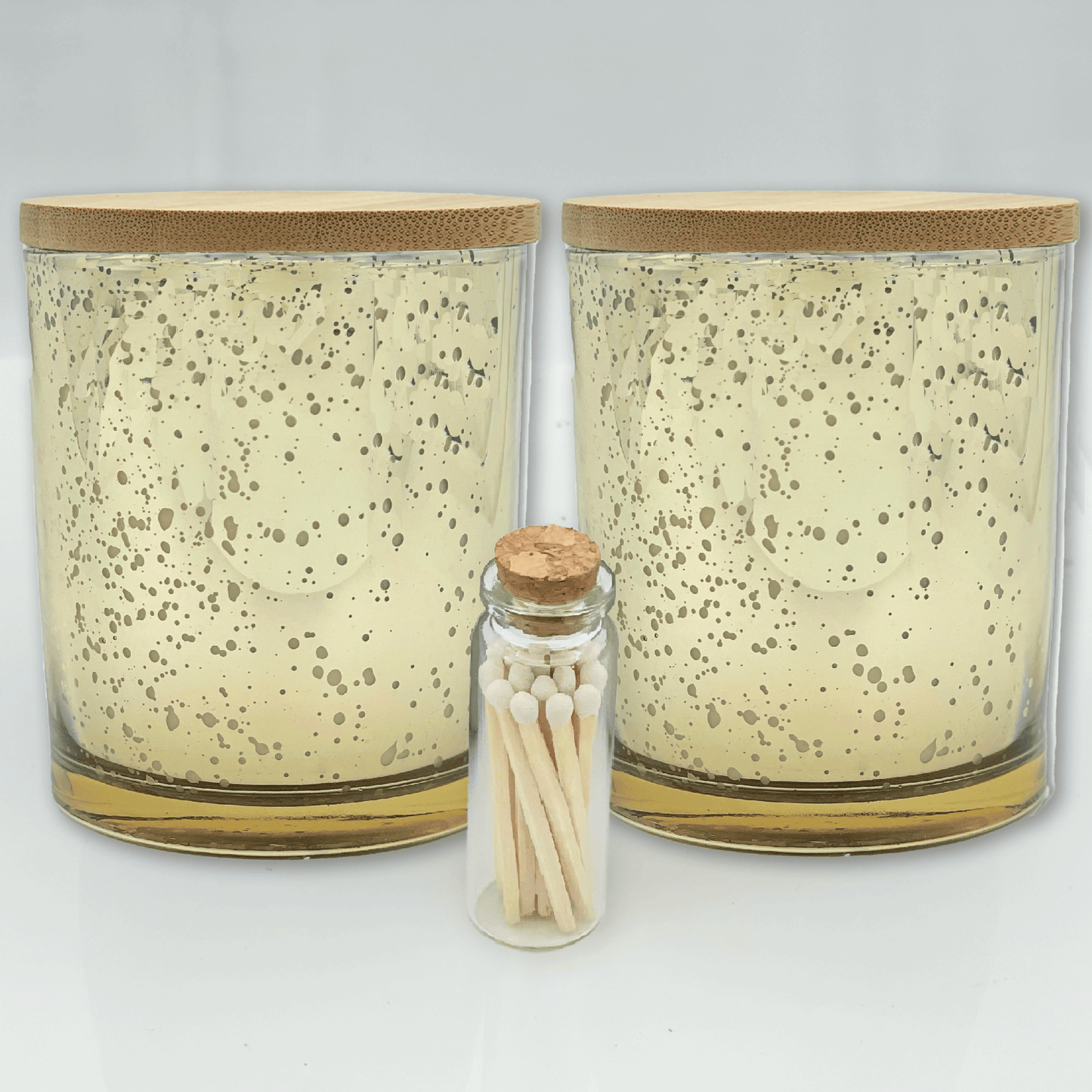 Gold Mercury 8 oz. Two Jar Gift Set - your choice of scent with match stick bottle