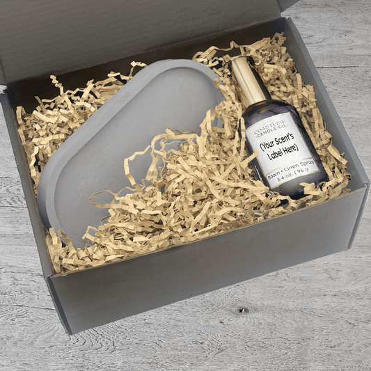 Gray Concrete Tray & Room Spray Gift Set - your choice of scent