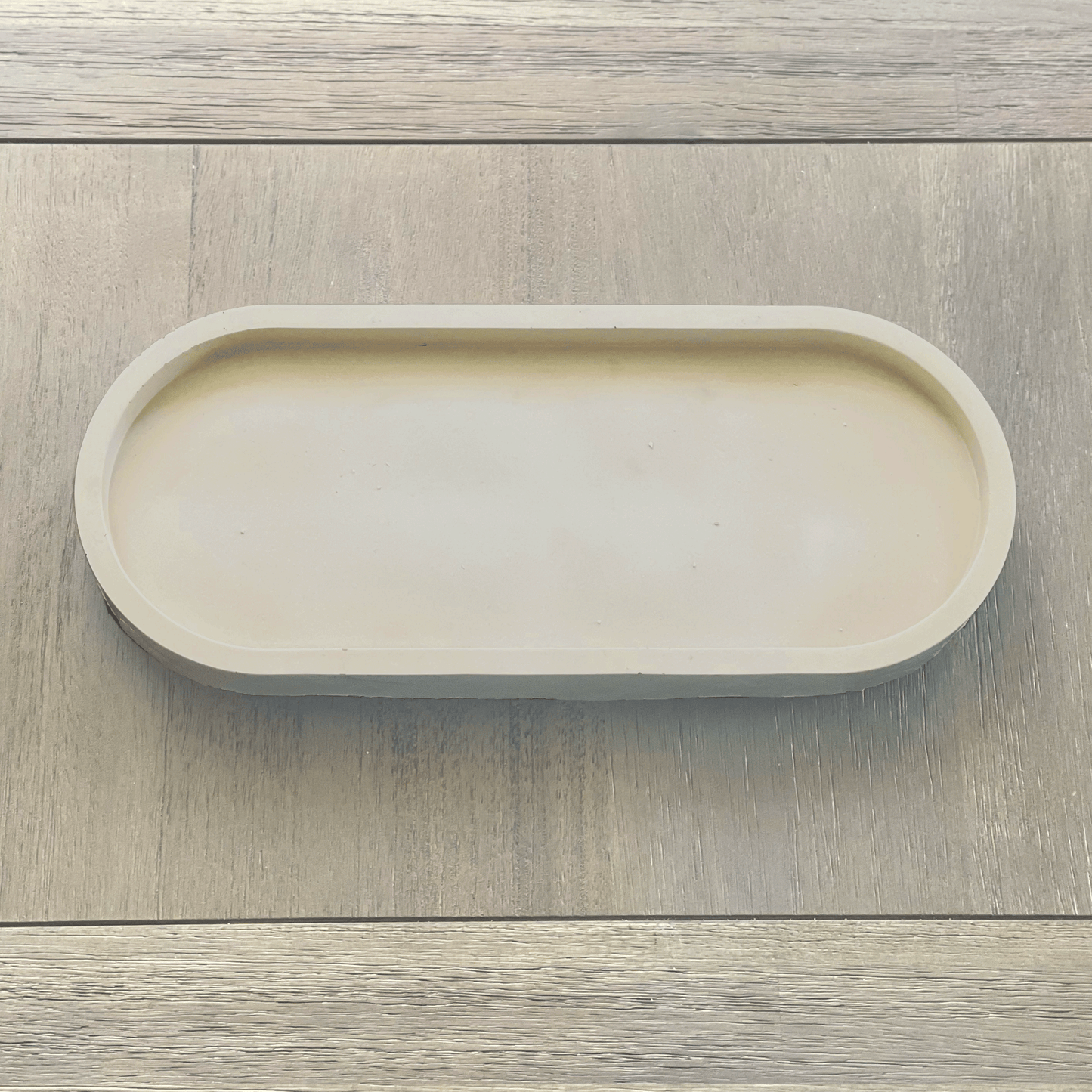 Large Beige Oval Concrete Tray for Candles, Keys, Jewelry, Room Spray, Decorative and more!