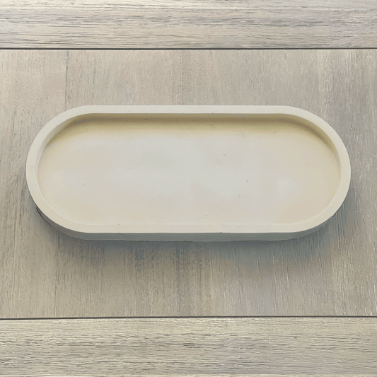 Large Beige Oval Concrete Tray for Candles, Keys, Jewelry, Room Spray, Decorative and more!