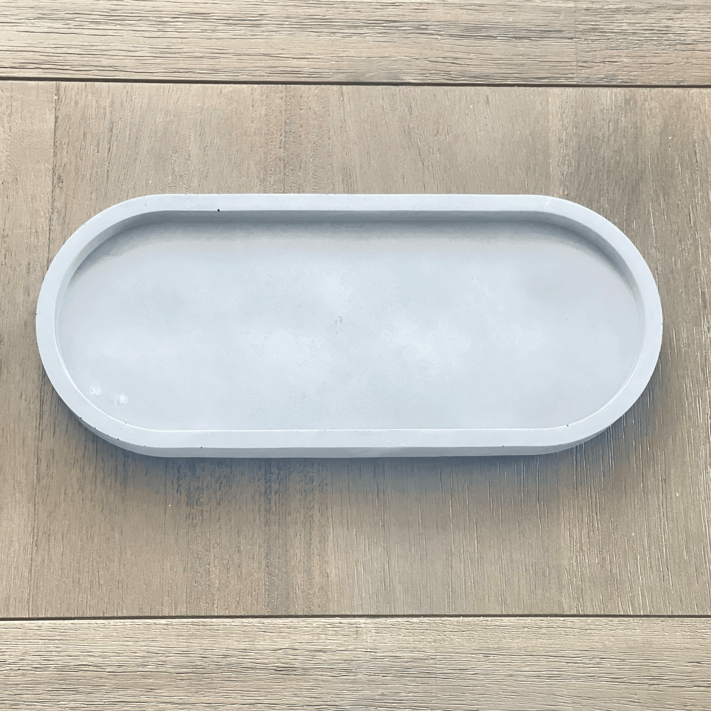 Large Light Blue Oval Concrete Tray for Candles, Keys, Jewelry, Room Spray, Decorative and more!