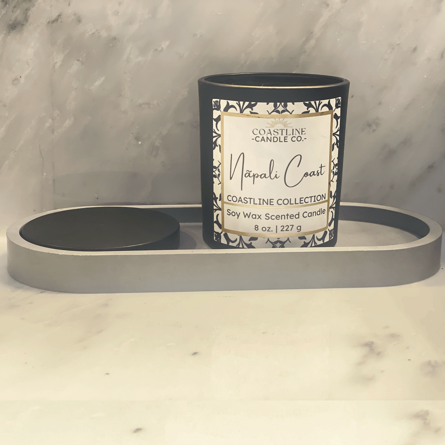 Large Gray Oval Concrete Tray for Candles, Keys, Jewelry, Room Spray, Decorative and more!