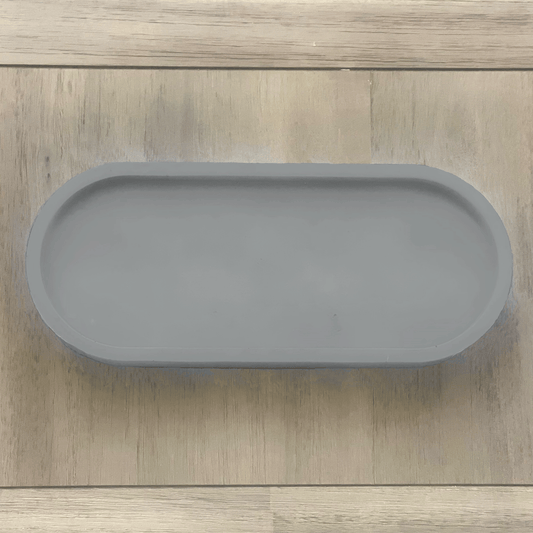 Large Gray Oval Concrete Tray for Candles, Keys, Jewelry, Room Spray, Decorative and more!