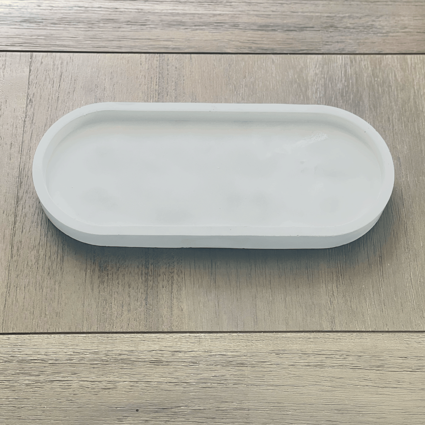 Large White Oval Concrete Tray for Candles, Keys, Jewelry, Room Spray, Decorative and more!