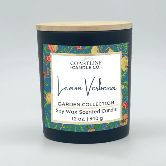 Lemon Verbena Soy Wax Candle - Garden Collection in 12 oz. Black Jar