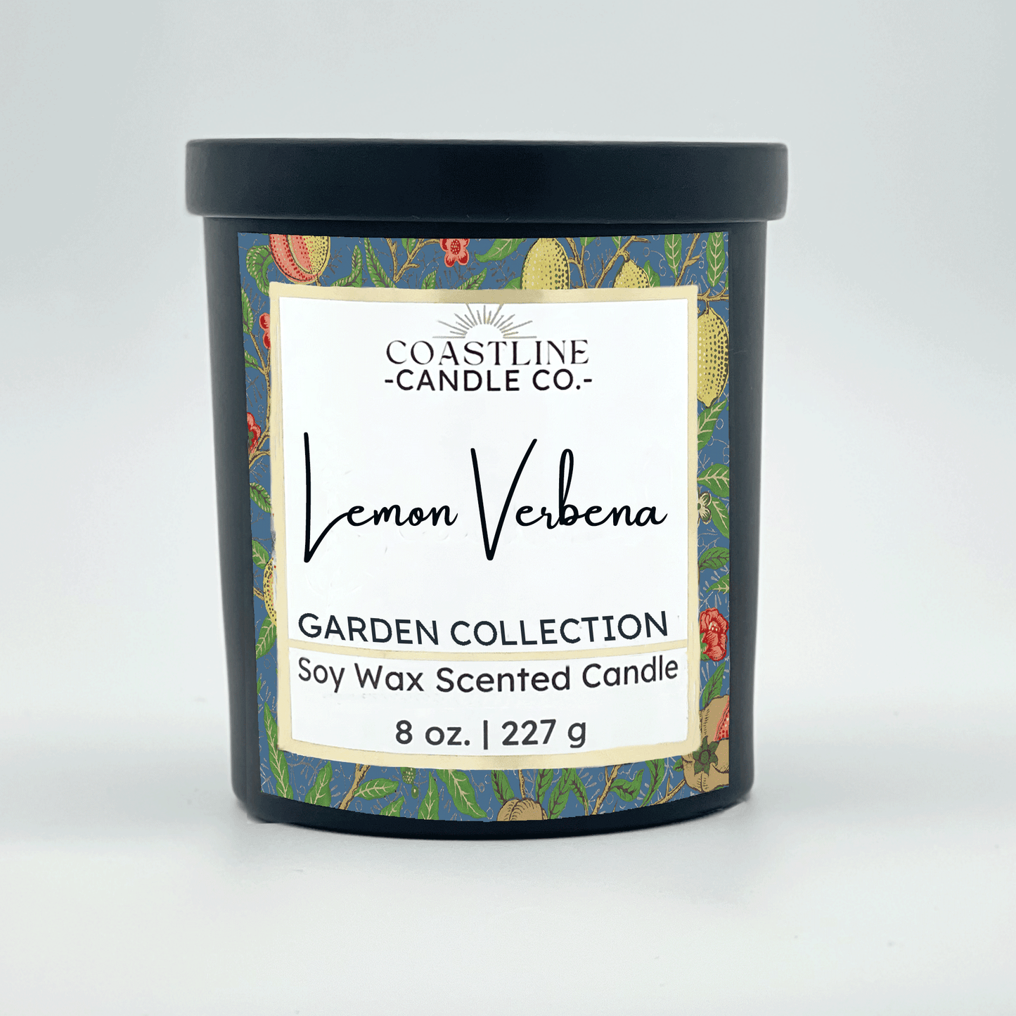 Lemon Verbena Soy Wax Candle - Garden Collection in 8 oz. Black Jar